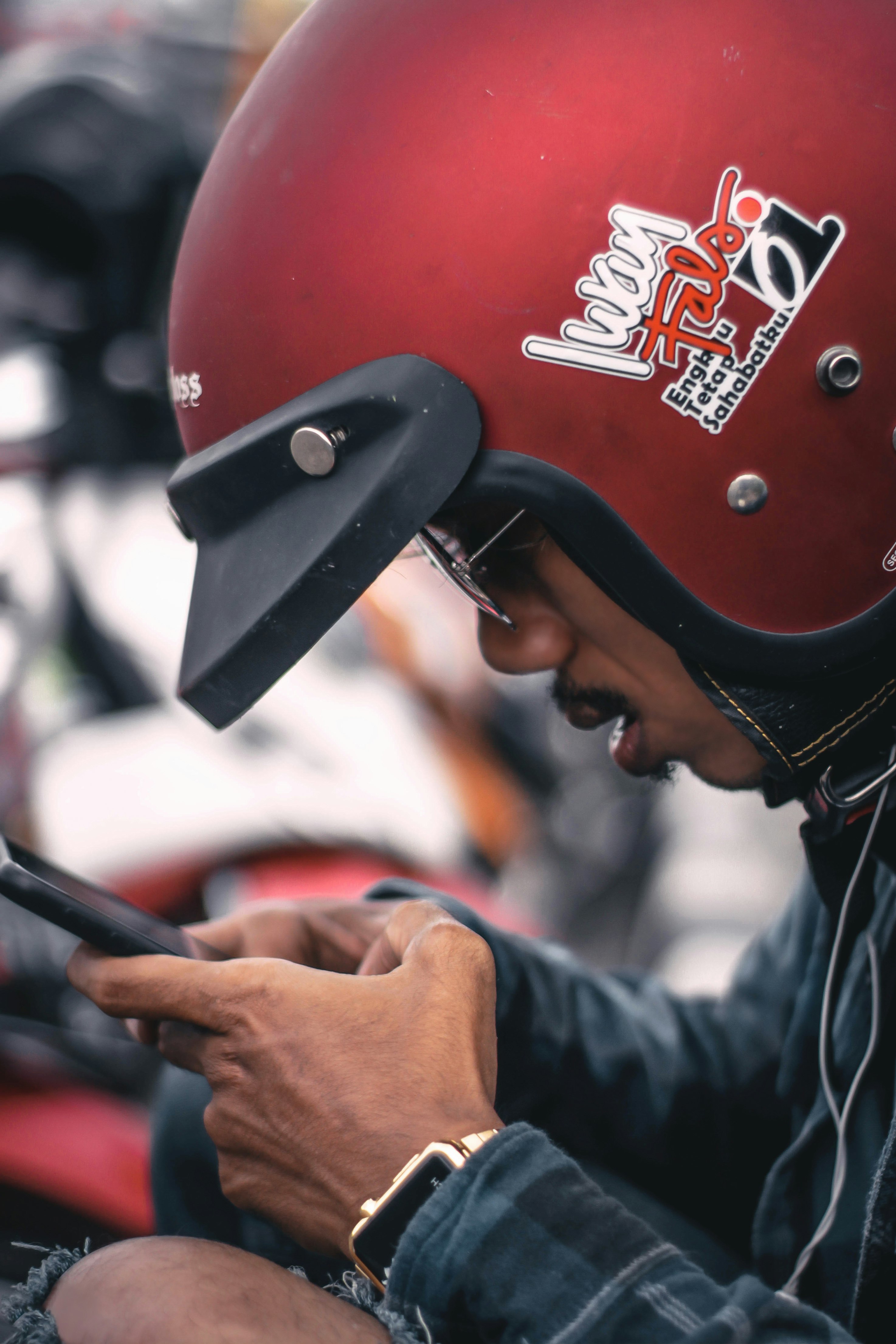 man wearing helmet